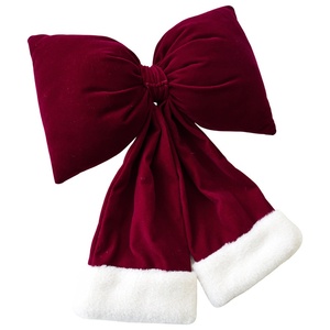Dekorasi Gantung Pita Natal 3D Beludru Besar Gaya Korea 33x26cm Dekorasi Pohon Natal Dalam Ruangan Modern dan Sederhana - Product Image 5