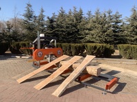 Scie à ruban horizontale motorisée portable pour la coupe du bois, machine à bois portative à vendre