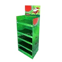 Présentoir de cadeau d'arbre de Noël de carton ondulé écologique pliable personnalisé avec des caractéristiques pour la vente au détail