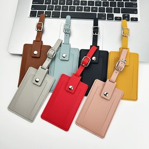 Custom logo Luggage Tag Multi-color Plane Boarding Pass Suitcase Tag Checked Boarding Travel Waterproof Leather Luggage Tag