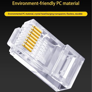 ขั้วต่อ RJ45 Cat6 แบบไม่มีฉนวนป้องกัน 8p8c ชุบทองเต็มรูปแบบ ชิปแบบทะลุรู ขั้วต่ออีเธอร์เน็ต - Product Image 5