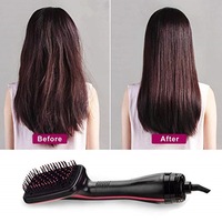 Brosse sèche-cheveux électrique 3 en 1, 1000W, ions négatifs, anti-frisottis, brosse à air chaud, brosse à palette résistante aux hautes températures pour le coiffage