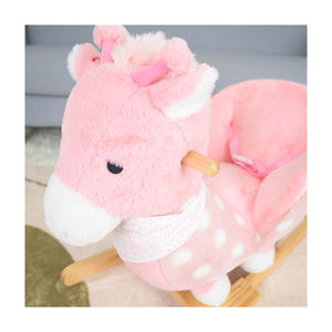 Jouet <span class=keywords><strong>à</strong></span> chevaucher <span class=keywords><strong>girafe</strong></span> en peluche pour enfants, siège pour tout-petits sur chaise <span class=keywords><strong>à</strong></span> <span class=keywords><strong>bascule</strong></span> en bois pour les jeux des enfants - Product Image 1