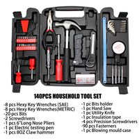 Lot de 140 outils manuels de bricolage pour l'entretien domestique et les travaux de bricolage à domicile