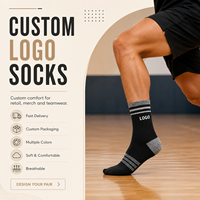 Chaussettes de sport respirantes pour hommes, brodées avec logo athlétique de tennis, en coton et élasthanne, à compression, pour la course et le soutien de la cheville, personnalisables pour le sport urbain