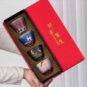 ชุดถ้วยชาทำมือสไตล์วินเทจ เปลี่ยนสีได้ ขนาดใหญ่ ชุดชงชาแบบกังฟู พร้อมกล่อง<span class=keywords><strong>ของ</strong></span>ขวัญบุฟองน้ำ เหมาะสำหรับคนรักชา งานแต่งงาน - Product Image 2