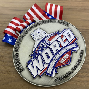 Medaglia del Campionato <span class=keywords><strong>Mondiale</strong></span> di Armwrestling USA <span class=keywords><strong>2020</strong></span>, Finitura Oro - Product Image 6
