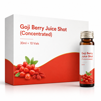 Jugo de Bayas de Goji Premium en Viales de 30 ml, Bebida Concentrada de Superfrutas, Proveedor de Marca Privada