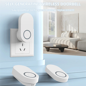 Sonnette <span class=keywords><strong>sans</strong></span> <span class=keywords><strong>fil</strong></span> auto-alimentée <span class=keywords><strong>sans</strong></span> batterie 120 dB 60 mélodies Prise EU/US/UK Étanche pour appartement, hôtel, école et bureau - Product Image 2
