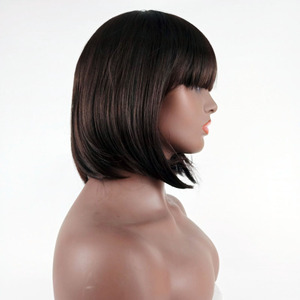 Peluca Corta Lisa Estilo Bob - Nueva Llegada para Mujer, Peluca Sintética de Aspecto Natural con Ondas Suaves, Encaje Transparente Ajustable - Product Image 3