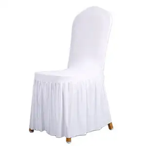 Toptan ucuz Spandex Accent basit beyaz süpürgelik düğün açık parti ziyafet yemek odası için Slipcovers sandalye kapakları