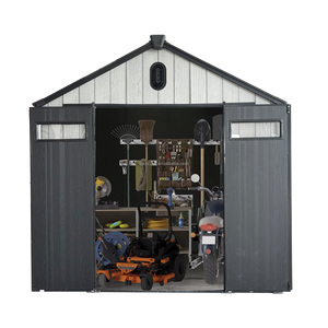 <span class=keywords><strong>Armoire</strong></span> <span class=keywords><strong>de</strong></span> rangement extérieure <span class=keywords><strong>en</strong></span> <span class=keywords><strong>plastique</strong></span> écologique 8x10 pieds et abri <span class=keywords><strong>de</strong></span> <span class=keywords><strong>jardin</strong></span> facile à assembler pour le rangement des outils dans la cour - Product Image 1