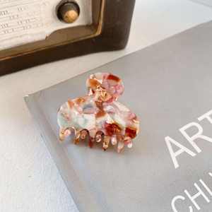 Pinces à cheveux en acétate coréen personnalisées DZ pour femmes, design mignon de mini pince à cheveux avec un trou rond pour femmes - Product Image 3