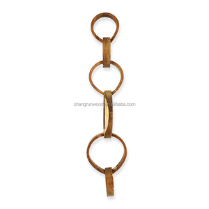 Cadena de madera de <span class=keywords><strong>pino</strong></span> personalizada de 6 eslabones, diseño Art <span class=keywords><strong>Deco</strong></span> para decoración del hogar, mesa de centro, objeto de aniversario - Product Image 4