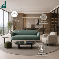 Ensemble de canapés de bureau modulaires modernes et simples, tissu écologique durable, éponge haute densité pour les zones de réception, les écoles