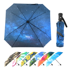 Wholesale Promotional Automatic Reverse Folding <b>Umbrella</b> Custom Logo 3 Fold Compact <b>Windproof</b> Strong Frame Rain <b>Umbrella</b> - Product Image 1