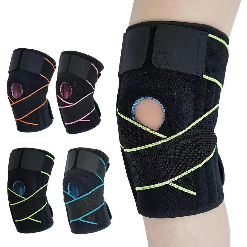 โรงงานขายตรงสายรัดปรับได้ถัก Kneepad ปีนเขา kneepad เข่าสนับสนุนสําหรับอาการปวดเข่า