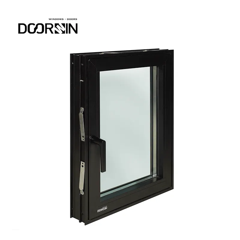 Doorwin chất lượng tốt cửa sổ Hợp kim nhôm chống bão cách âm kính đôi nghiêng và cửa sổ xoay