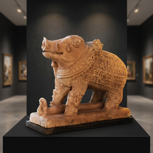 Sculpture d'Adi Varaha du dieu Vishnu, inspirée de l'art des temples indiens du XIe-XIIe siècle, réplique de décoration dévotionnelle hindoue - Product Image 3