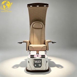 Sillón de Pedicura de Alta Gama en Cuero PU Ajustable <span class=keywords><strong>con</strong></span> Masaje Vibratorio y Respaldo Curvo Tipo Luna para Salón de Uñas - Product Image 3
