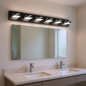 Modern 6-<b>Light</b> LED Bathroom Vanity <b>Light</b> 40.35-Inch Wall Mounted Mirror Lamp 5000K Daylight Aluminum Body IP44 - Product Image 2