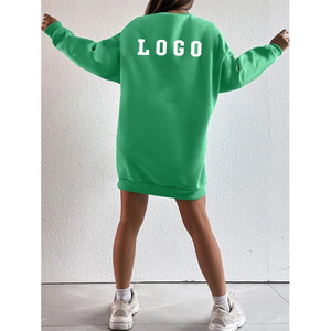 Abito <span class=keywords><strong>Felpa</strong></span> Oversize Personalizzato da Donna, <span class=keywords><strong>Vestito</strong></span> Mini a Maniche Lunghe di Alta Qualità, Abito Casual con Cappuccio - Product Image 3