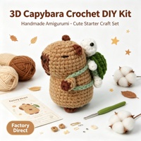 Kit de crochet pour débutants, pendentif animal capybara, poupée en fil fait main, kit de démarrage amigurumi