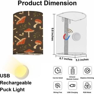 Ensemble d'appliques murales de conception de champignon sur le thème de l'automne de deux luminosité réglable pour une utilisation intérieure en stock - Product Image 2