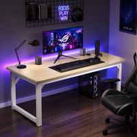 Escritorio de Computadora Resistente con Superficie de Madera de 25 mm de Grosor, Estructura de Acero de 50x50 mm, Mesa para Juegos, Oficina en Casa o Estudio, Fácil de Ensamblar, Multiusos