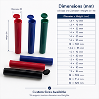 Tubes à cigarettes vides étanches et anti-odeurs avec étiquette personnalisée, 98 mm, 116 mm, emballage de stockage pour cigares, tube en plastique à ouverture facile