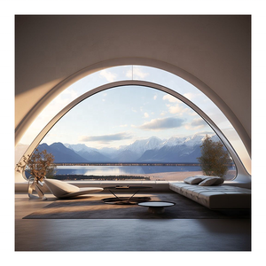 Grande fenêtre en <span class=keywords><strong>verre</strong></span> minimaliste moderne, cadre de <span class=keywords><strong>baie</strong></span> <span class=keywords><strong>vitrée</strong></span> en aluminium du sol au plafond avec siège pour maisons et panneaux de <span class=keywords><strong>verre</strong></span> - Product Image 5