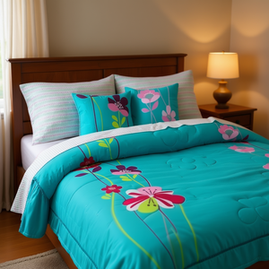 Set Copripiumino Brix con 2 Cuscini Doppi, Motivo Floreale, Materiale in Cotone, Misura Matrimoniale, Per Tutte le Stagioni, Biancheria da Letto - Product Image 2