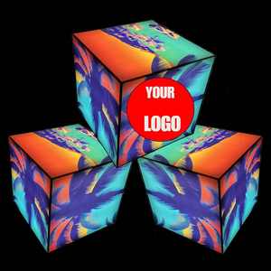 Cubo Giratorio Publicitario Personalizado con Marco de Aluminio y Tela Iluminada con LED de 4, 5 o 6 Lados, con Logotipo Impreso para Ferias Comerciales - Product Image 1
