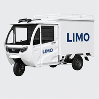 Tricycle de livraison électrique à cabine fermée, boîte de 1500 L pour colis par tous les temps, pneus avant 350-12 et arrière 375-12