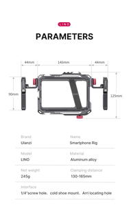 Cage pour smartphone Ulanzi Lino, étui de tournage mobile pour <span class=keywords><strong>iPhone</strong></span> 16 15 14 13 12 Samsung, poignée de maintien, <span class=keywords><strong>stabilisateur</strong></span> vidéo pour vlog - Product Image 2
