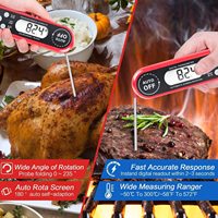 Thermomètre à viande pliable de qualité supérieure avec 360 °   Écran rotatif et ouvre-bouteille intégré