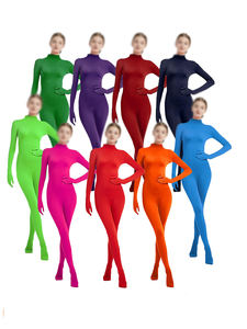 Traje Zentai de Spandex Negro para Adultos y Niños, Mono Completo con Pies, Body para <span class=keywords><strong>Mujer</strong></span>, Unitardo Ajustado para Danza, Disfraz de Halloween - Product Image 1