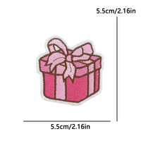 Patchs brodés thermocollants de Noël roses personnalisés, motifs Mignon Père Noël Flocon de neige Maison en bois Pain d'épices, pour vêtements, chapeaux, vestes, vente en gros