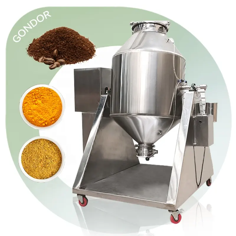 High Capacity Double Cone Industrial Food Drum Additives Polymer Powder Vitamin Premix Mix Blend Machine