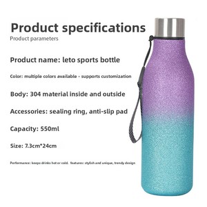 Botella de Agua Aislada de Acero Inoxidable 304, Nuevo Modelo para Comercio Exterior, para Deportes al Aire Libre y Uso en el Automóvil - Product Image 5