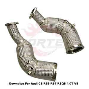 ท่อลงไอเสียแบบกันความร้อน Vortex Heat Shielded SS304 สำหรับ Audi C8 RS6 RS7 RSQ8 4.0T V8 Twin Turbo แบบติดตั้งได้โดยตรง - Product Image 2