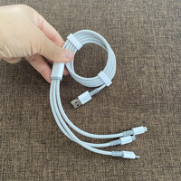 3A Fábrica al por mayor 3 en 1 Cable de carga Cable DE DATOS Micro USB Tipo-c 8 pines Cable DE DATOS trenzado de nailon de carga rápida