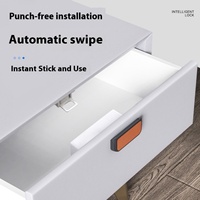 Cerradura Electrónica Inteligente Inalámbrica E-Bit WiFi RFID de Aleación de Aluminio para Puerta de Madera, Sin Perforación, Invisible, para Cajón y Gabinete, con App Tuya y Nube, Grado A