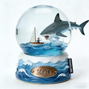 Scultura Personalizzata LOGO Fata dell'Amore in Resina, Oggetto Decorativo a Tema Oceano <span class=keywords><strong>con</strong></span> Luci e Musica Opzionali, Globo di Neve - Product Image 1