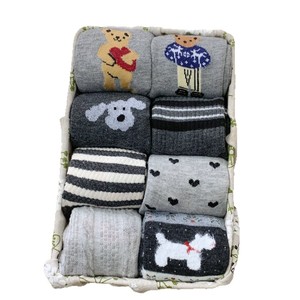 Calcetines de mujer hasta la pantorrilla, cálidos, térmicos, absorbentes del sudor, de poliéster, para invierno, con dibujos de oso, rayas y cuadros, talla juvenil - Product Image 4