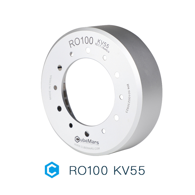 RO100 KV55 CubeMars Frameless BLDC Motor for AI Humanoid Robot Joint Exoskeleton 48V 12Nm High Torque Large Hollow Shaft Motor