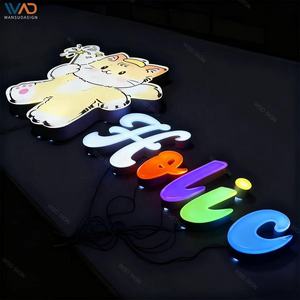 Letrero Personalizado <span class=keywords><strong>para</strong></span> Tienda al Aire Libre, Letrero Iluminado en 3D, Letras de Canal de Acrílico Tipo Gelatina <span class=keywords><strong>para</strong></span> Guardería, Tienda de Bebés, Aula Infantil - Product Image 6