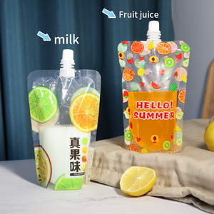 Cắm trại Đảng xách tay đông lạnh nước trái cây nhựa/Bong Bóng bình uống 100ml 200ml 250ml đứng rõ ràng uống túi với logo - Product Image 2