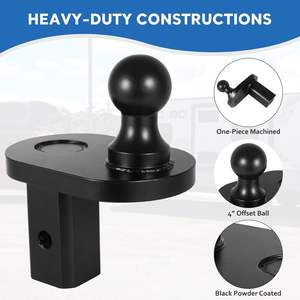 Extension <span class=keywords><strong>de</strong></span> boule d'<span class=keywords><strong>attelage</strong></span> déportée <span class=keywords><strong>de</strong></span> 4 pouces compatible avec les attelages <span class=keywords><strong>de</strong></span> remorque Gooseneck Turnoverball, capacité <span class=keywords><strong>de</strong></span> charge 20000 Lbs GTW/5000 Lbs VTW, diamètre <span class=keywords><strong>de</strong></span> boule 2-5/16 pouces - Product Image 5