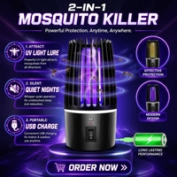 Lampe anti-moustiques électrique domestique rechargeable par USB, LED, indice IP44, piège à insectes, tue-moustiques, lumière blanche chaude pour intérieur